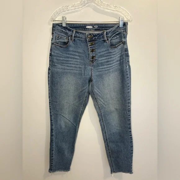 Old Navy Women’s Denim Blue Jeans 4 Button Rockstar Super Skinny Ankle Midrise - Picture 5 of 16
